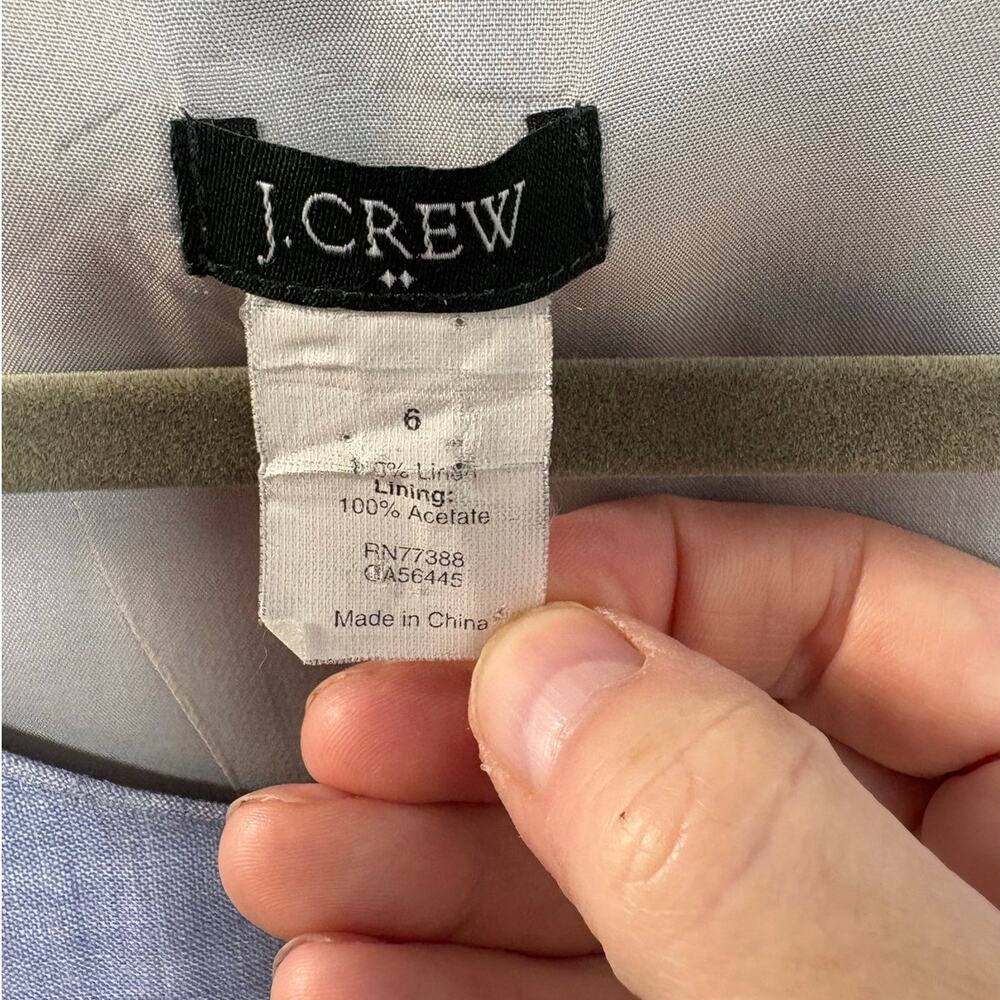 J. Crew Factory Light Blue Mini Dress with Tan Waistband - Picture 4 of 4